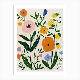 Painted Florals Portulaca 1 Art Print