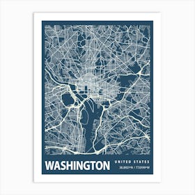 Washington Blueprint City Map 1 Art Print