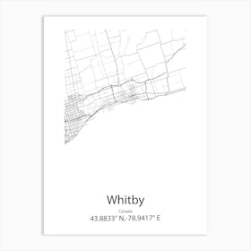 Whitby,Canada Minimalist Map Art Print