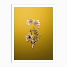 Gold Botanical Long Stalked Ledocarpum on Mango Yellow n.3207 Art Print