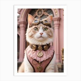 Steampunk Cat 9 Art Print