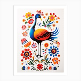 Scandinavian Bird Illustration Emu Art Print