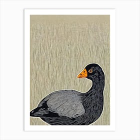 Coot 2 Linocut Bird Art Print