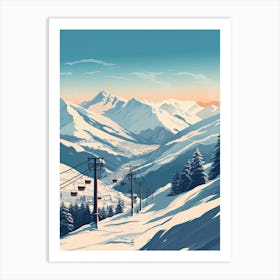 Zell Am See   Kaprun   Austria, Ski Resort Illustration 1 Simple Style Art Print