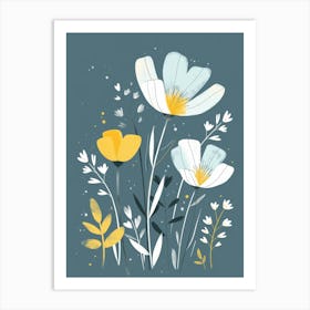 Minimal Botanical Flowers Art Print