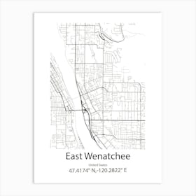 East Wenatchee,United States Minimalist Map Art Print