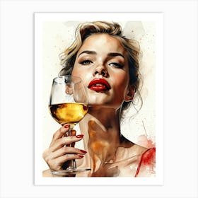 Golden Wine Female Lust 3. Art Print