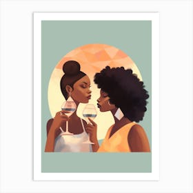 Friends With Wine 1 Art Print