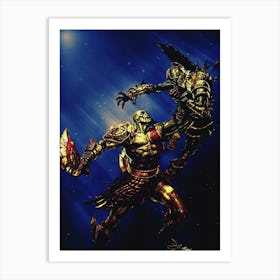 Light Of Heroes ― God Of War Kratos Da Vinci Art Print