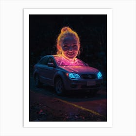 Neon Car Art Print