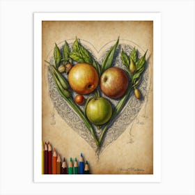 Heart Of Fruit Art Print