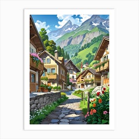 Village In The Mountains 10 Art Print