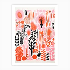 Nymans Gardens Abstract Riso Style 2 Art Print