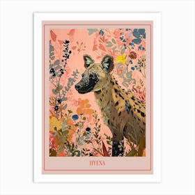 Floral Animal Painting Hyena 3 Poster Art Print