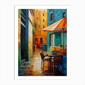 Cafe In The Alley Art Print