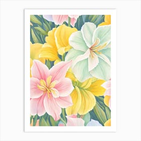 Amaryllis Pastel Floral 3 Flower Art Print