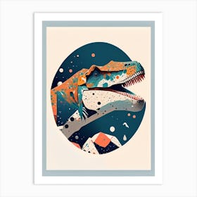 Carcharodontosaurus Terrazzo Style Dinosaur Art Print