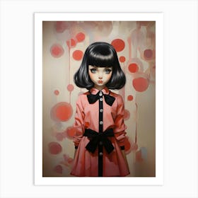 Girl With Black Hair Art Print