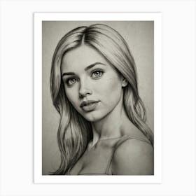 Girl With Long Blonde Hair Art Print