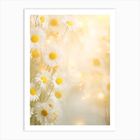 Daisy Flowers Background Art Print