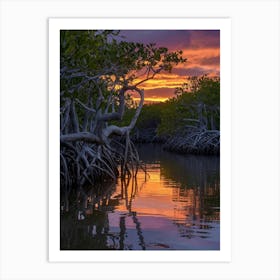 Sunset Over Mangroves Art Print