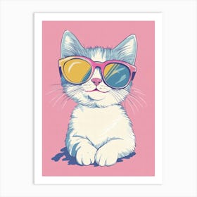 Cute Cat In Sunglasses Art Print