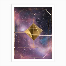 Golden Pyramid In Space Art Print