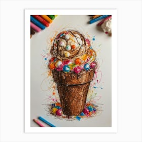 Ice Cream Cone 79 Art Print