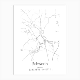 Schwerin,Germany Minimalist Map Art Print