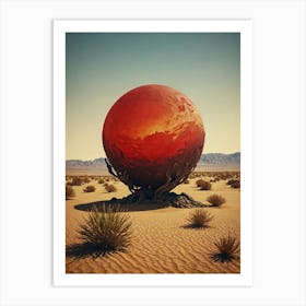 Red Ball In The Desert Art Print