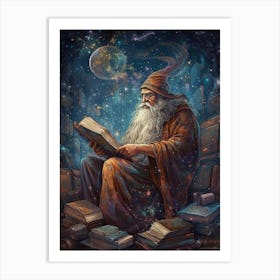 Wizard Reading Book 8 Art Print