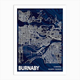 Burnaby Crocus Marble Map Art Print