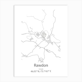 Rawdon,Canada Minimalist Map Art Print