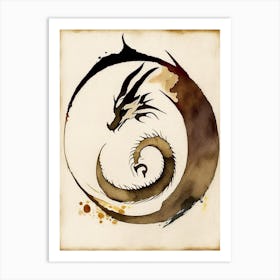 Dragon Symbol Abstract Painting Art Print