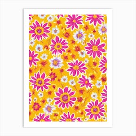 Gazania Floral Print Warm Tones1 Flower Art Print