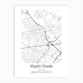 Maple Shade,United States Minimalist Map Art Print