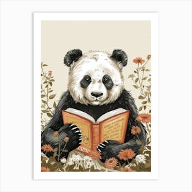 Giant Panda Reading Storybook Illustration 3 Art Print