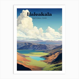 Haleakala National Park Hawaii Nature Modern Travel Illustration Art Print