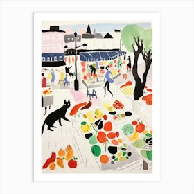 The Food Market In London 6 Illustration Art Print