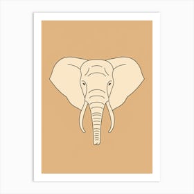 Elephant Head - Boho, Line Art 3 Art Print