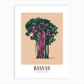 Banyan Tree Colourful Illustration 2 Poster Art Print