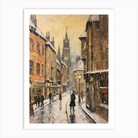 Vintage Winter Painting Bath United Kingdom 2 Art Print