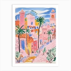 Riyadh, Dreamy Storybook Illustration 1 Art Print