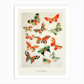 Colourful Insect Illustration Butterfly 1 Poster Art Print