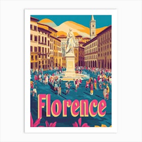 Aihrgdesign A 1970s Inspired Travel Poster For Florence 2 Art Print