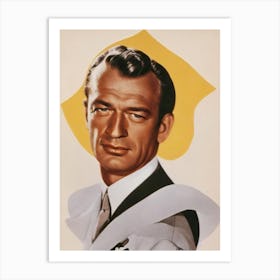 Gary Cooper Retro Collage Movies Art Print