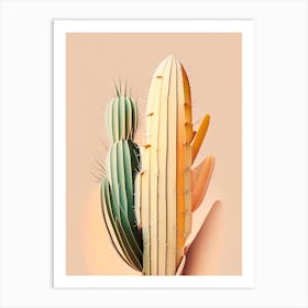 Ladyfinger Cactus Neutral Abstract 2 Art Print