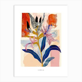 Colourful Flower Illustration Poster Lobelia 1 Art Print