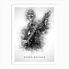 Robby Krieger Guitarist Sketch Art Print