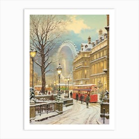 Vintage Winter Illustration London United Kingdom 3 2 Art Print